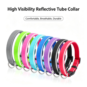 Collar Reflectante Nocturno para Perro con Correa de Tracción, Material de Buceo Transpirable, Collar para Mascotas, Collares para Perros Medianos y Pequeños - Product Image 6