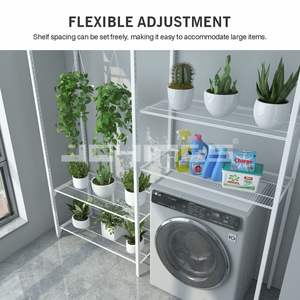 Scaffale Joyings in Metallo Regolabile per Bagno e Lavatrice, Ripiano Antipolvere per Stoccaggio Sopra il WC - Product Image 6