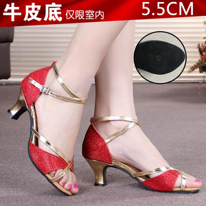 Zapatos de baile latino, diamantes de imitación, salón de baile, Salsa, <span class=keywords><strong>Bachata</strong></span>, práctica, rendimiento, tacones de baile, suela de gamuza - Product Image 6