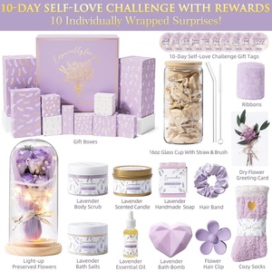 Défi d'amour-propre <span class=keywords><strong>de</strong></span> 10 jours pour les femmes et les adolescentes, 10 paniers-cadeaux spa enveloppés, vitamine C, thé vert infusé, ensembles <span class=keywords><strong>de</strong></span> bain et <span class=keywords><strong>de</strong></span> douche - Product Image 2