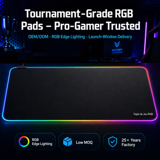 RGB Gaming Mouse Pad Esports RGB Pad Tournament Grade Surface 800x300mm Custom Logo Anti-Slip OEM Canada