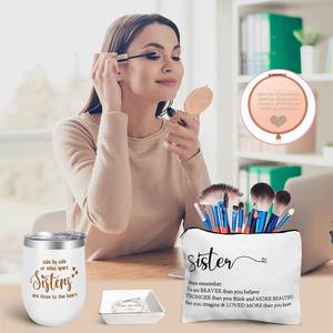 Ideas de Set de Regalo de Cumpleaños para Hermanas y Amigas con Vela Aromática, Plato para Joyas, Bolsa de Maquillaje, Canasta de Regalo de Navidad Única para Hermanas - Product Image 5
