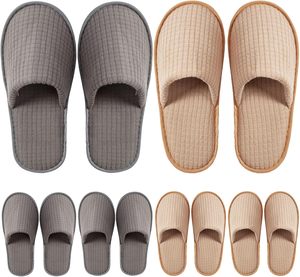 6 Pairs Disposable for Guest Non Slip Spa <b>Slides</b> Washable Comfort All Seasons House Shoes Hotel <b>Indoor</b> Faux Fur Lining - Product Image 2