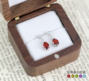 9 High End 5*7mm Oval Cut Natural <b>Stone</b> Drop Earrings 925 Sterling Silver White Gold Plated Beautiful Jewelry Party Wear - Product Image 5