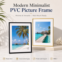 Cadre photo en plastique PVC personnalisé noir et or, à poser sur table ou à accrocher au mur, 8x10 11x14, pour décoration intérieure, cadeau