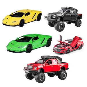 धातु कार खिलौने डायकास्ट खिलौना वाहन 1/32 ध्वनि और प्रकाश के साथ ध्वनि और प्रकाश के साथ