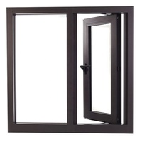 Fenêtre à battant en aluminium noir conforme à la norme australienne AS2047, double vitrage Low-E, rupture de pont thermique, haute efficacité énergétique