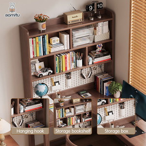 โต๊ะคอมพิวเตอร์เล่นเกมแบบมุมตัว L อเนกประสงค์ทนทานพร้อมชั้นวางหนังสือแบบมีตะเก็นไม้สำหรับบ้านสำนักงานโต๊ะเรียนไม้แข็งประหยัดพื้นที่ - Product Image 5