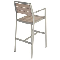de bistrot modernes à hauteur de comptoir en aluminium PS pour jardin tabourets de bar hauts en plastique et bois pour patio