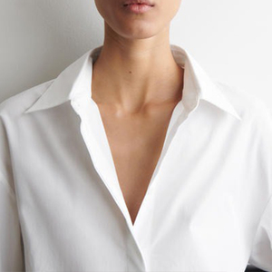 Camicia Estiva da <span class=keywords><strong>Donna</strong></span> in <span class=keywords><strong>Cotone</strong></span> con Bottoni, Manica Lunga, Formale da Ufficio, Traspirante, Bianca, Taglio Regolare - Product Image 5