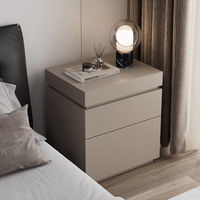 Table de chevet relevable en bois marron avec 4 tiroirs et miroir – Meuble de rangement compact pour chambre à coucher