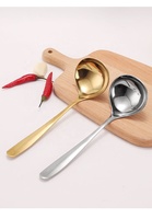 Cuillère à soupe moderne écologique en acier inoxydable 304 de haute qualité, réutilisable, grande tête, manche long, ustensile de cuisine pour la maison