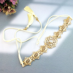 Chaîne de taille dorée JULUN pour femme, <span class=keywords><strong>ceinture</strong></span> ornée de filigrane et de cristaux, style bohème, accessoire de mode - Product Image 5