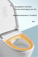 WC intelligent automatique avec télécommande, siphon en S, siège chauffant, séchage à l'air, monobloc, cuvette en céramique noire, design moderne