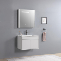 Ensemble de vanité de salle de bain moderne européenne miroir évier simple montage mural armoire de salle de bain vanités