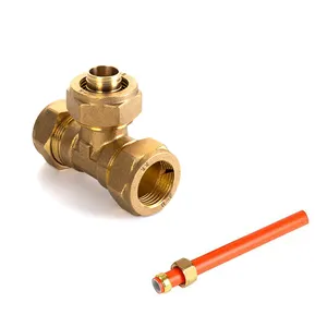 Pipe Pex fittings Brass male Hvac connection tee