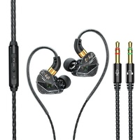 Microphone de type intra-auriculaire pour ordinateur de bureau, casque de jeu filaire deux-en-un, dédié aux sports électroniques, USB, double prise, cordon TPE/silicone de 2.7m