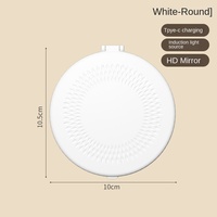 Miroir de maquillage LED portable pliable double face avec grossissement 5x, idéal pour les voyages et l'usage familial