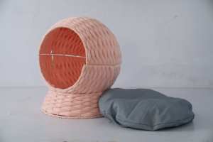 بيت للقطط مصنوع يدويًا، سرير مريح وفاخر للقطط، بيت كهف ناعم للغاية للقطط الصغيرة والكبيرة داخل المنزل - Product Image 3