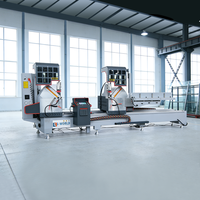 Machine de découpe Eworld NC 380V/220V pour fenêtres en aluminium, scie à double tête CNC contrôlée par PLC, haute précision, 5,5 kW C
