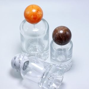 Luxury 50ml Round Glass Perfume Bottle with Resin <b>Cap</b> Hot Stamping <b>Mountain</b> Bottom Unique Perfume Bottle - Product Image 4