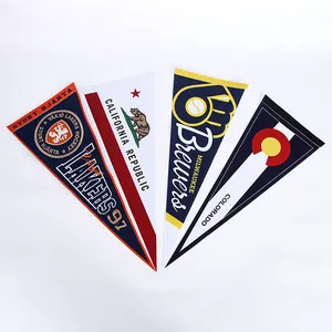 Grosir cetakan Logo spanduk Felt iklan kustom segitiga Felt Pennant bendera