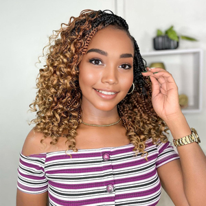 Capelli Sintetici Afro Kinky Rossi per Trecce Crochet con Scatole, Trecce Intrecciate Crochet Box Braid ad Alta Temperatura - Product Image 1