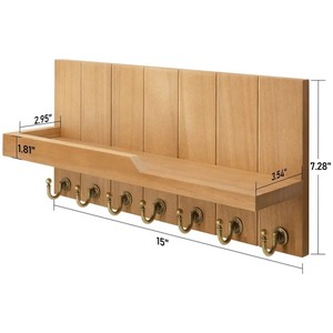 Nuevo perchero de pared de madera maciza decorativo para dormitorio, perchero de pared de madera para sala de estar, almacenamiento transfronterizo - Product Image 1