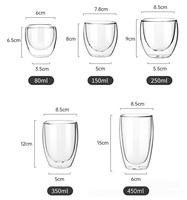 Tasses à café en verre à double paroi en borosilicate de haute qualité, forme d'œuf, style créatif, résistantes à la chaleur, compatibles micro-ondes et lave-vaisselle, unisexe