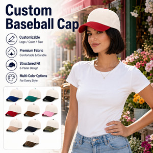 Gorra de Béisbol Personalizada de 5 Paneles, Ajustable, con Cierre a Presión, Color en Contraste, Unisex, de Algodón y Jersey de Poliéster, Estilo Casual para Adultos - Product Image 1