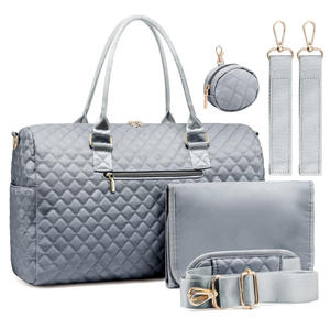 Mochila de tela Oxford de poliéster resistente al agua moderna, bolsa de mano, organizador de estación de cambio conveniente para mamá de maternidad - Product Image 4