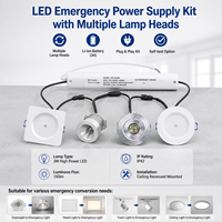 Projecteur LED d'urgence non alimenté 3W haute puissance avec batterie Li-ion rechargeable et option de test automatique disponible