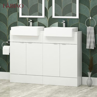 Meuble-lavabo de salle de bain moderne sur pied de 60 cm, plusieurs couleurs, 2 portes avec lavabo semi-encastré