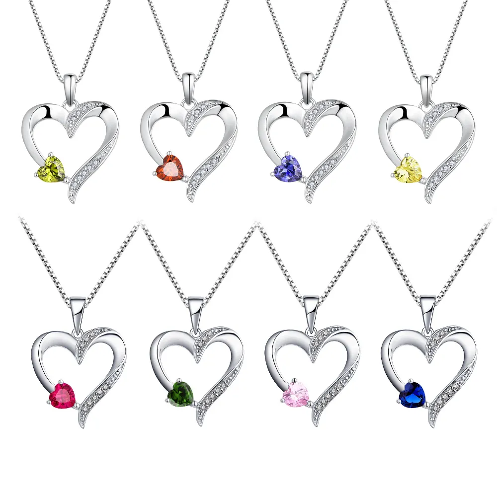 High Quality Luxury Womens Fine Jewelry Pendant 925 Sterling Silver Heart to Heart Design Charms Pendant Valentine's Day Gift