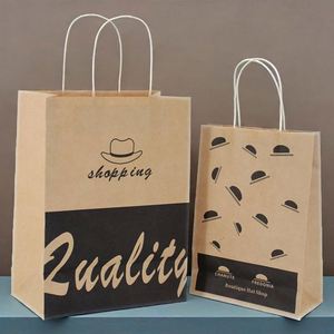 Bolsas de Compra de Papel Kraft con Logotipo Personalizado, Bolsas Planas con Asa para Empaque de Ropa al por Menor - Product Image 4