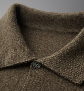 Suéter de lana tejido para <span class=keywords><strong>hombre</strong></span>, de Invierno, de Mongolia Interior, venta al por mayor de fábrica, logotipo personalizado, color sólido, cárdigan de lana gruesa con bolsillos - Product Image 2