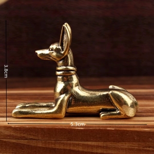 Estatua de <span class=keywords><strong>Perro</strong></span> del Zodíaco, Adorno de Latón Antiguo Vintage, <span class=keywords><strong>Perro</strong></span> Faraón Egipcio, Artesanía Metálica - Product Image 3