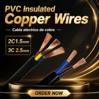 Câble électrique souple en cuivre Royal Cord, 2, 3, 4, 5 conducteurs, 0,75, 1, 1,5, 2,5, 4, 6 mm, câble d'alimentation H05VV-F