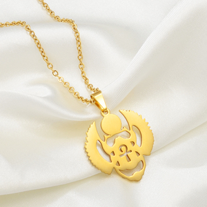Collier pendentif <span class=keywords><strong>Scarab</strong></span>ée ailé égyptien antique Ankh en acier inoxydable, amulette africaine, charme pour mariages, Clé du Nil # 269221 - Product Image 1
