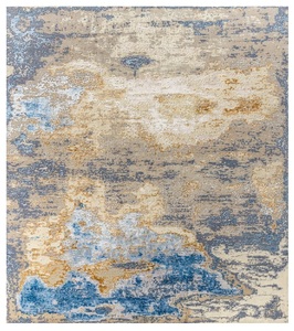 Alfombra Artesanal Tibetana de Lana y Seda Anudada a Mano, para Interiores Elegantes de Hogares, Hoteles y Comercios - Product Image 1