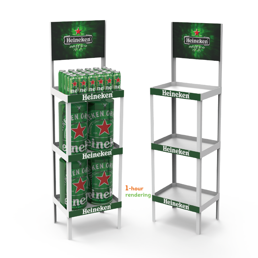 Beviis Custom Light Duty Beer Display Stand Plastic PVC Floor Rack Beer Shelves for Beer Shop Large Supermarket