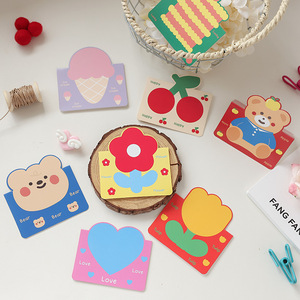 Cartoon Cute 3D Custom Kraft Paperboard Message Cards Thank You Card for Business Birthday Greeting Card Postcard