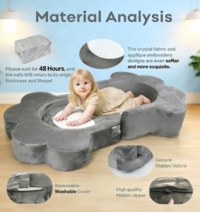 Sofá Cama Plegable Moderno para Niños, Portátil, para Viajes, Campamento, con Relleno de Esponja de Alta Densidad, Personalizable - Product Image 1