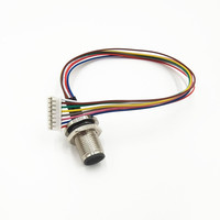 Arnés de cableado de montaje de panel A-code, M12, IP67, IP68, 5 pines, 8 pines, personalizado