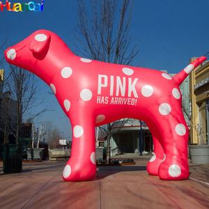 Gran oferta, modelo de Animal inflable gigante, mascota inflable de perro de lunares rosas de Labrador con luces para decoración de eventos - Product Image 1