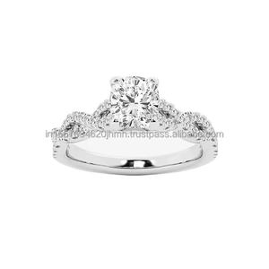 Anillo de compromiso de diamantes de oro de 18 quilates de lujo Estilo romántico certificado IGI para ocasiones de boda y fiesta - Product Image 1