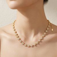 Collier tendance en acier inoxydable étanche, plaqué or 18 carats, avec pendentif cœur rond pavé de zircons, bijoux pour femmes, vente en gros