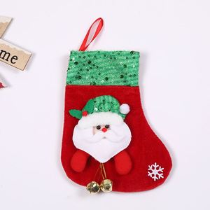 Calcetín Navideño Blanco con Lindo Diseño de Dibujos Animados, Bolsa de Regalo Reutilizable para Decoración Navideña y para Niños y Familia - Product Image 4