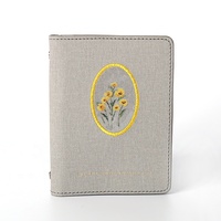 Carnet de notes A6 personnalisé en tissu, reliure rigide brodée, pour l'école, le bureau ou comme cadeau – Vente en gros