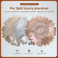 Set de table rond en PVC de 38 cm, moderne, minimaliste, antidérapant, imperméable, isolant thermique, ajouré